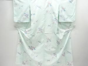 絽草花模様小紋着物